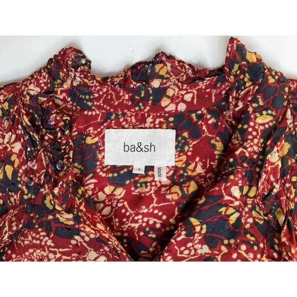 Ba&sh Gaelle Blouse Bordeaux Size 1/ US 4/ Small - Picture 10 of 11